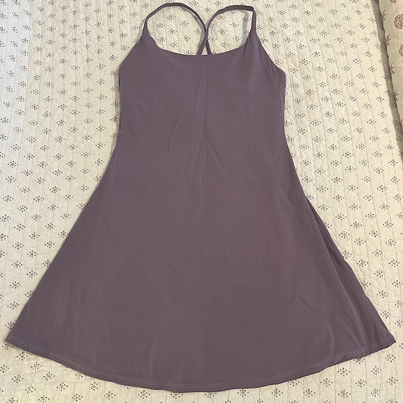 Purple workout dress with built-in shorts - Picture 1 of 3